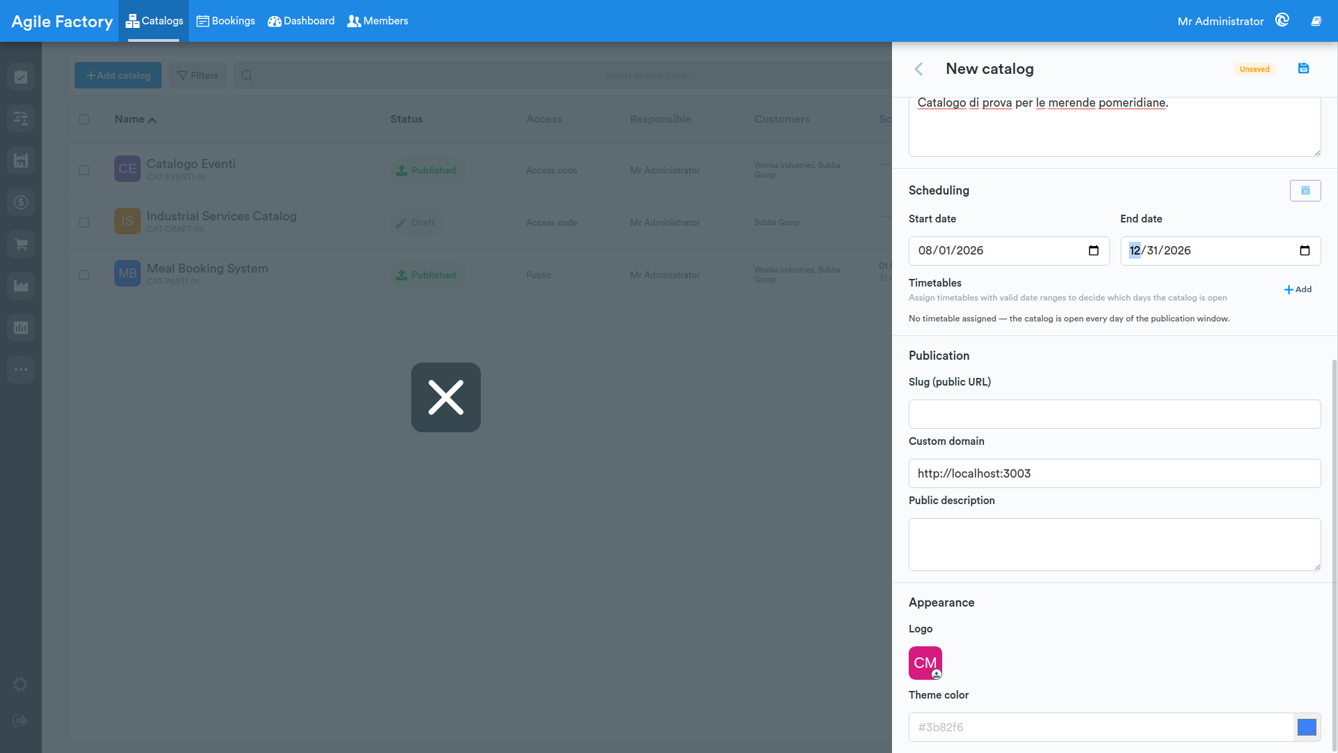 create catalog
