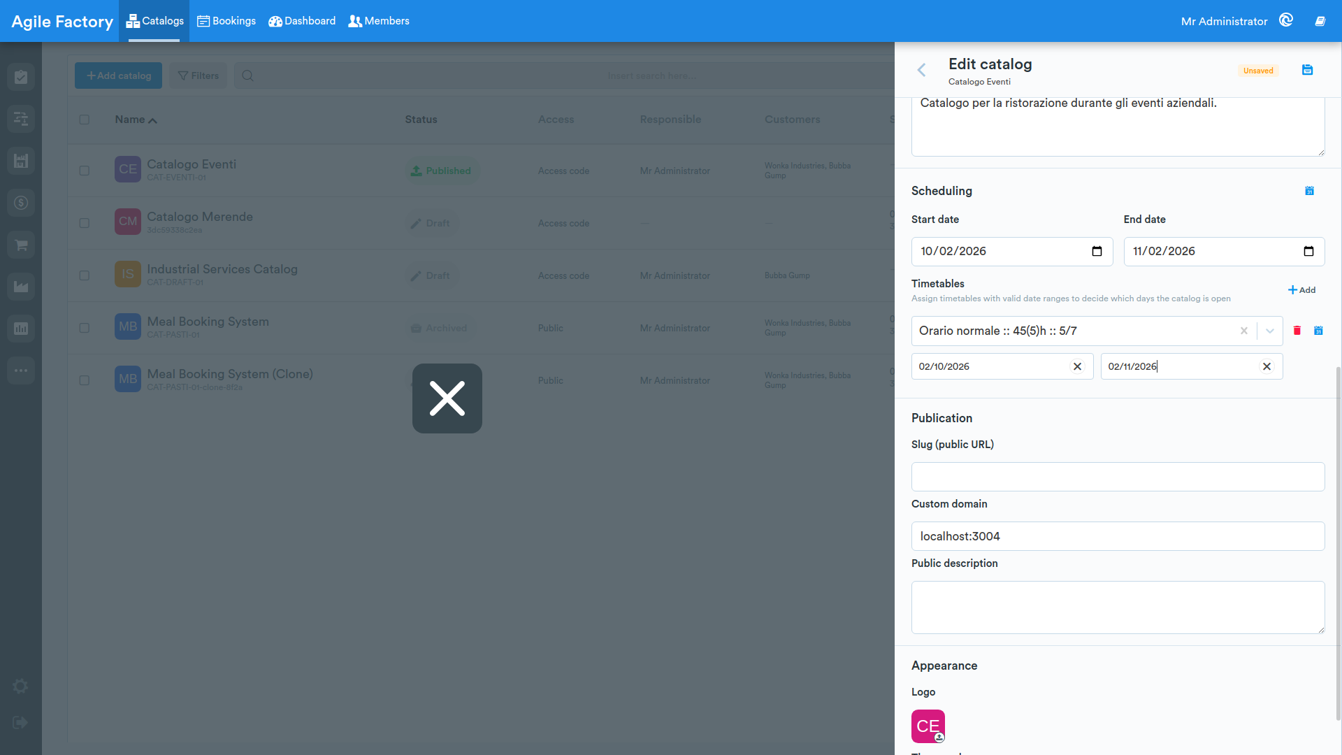 scheduling section