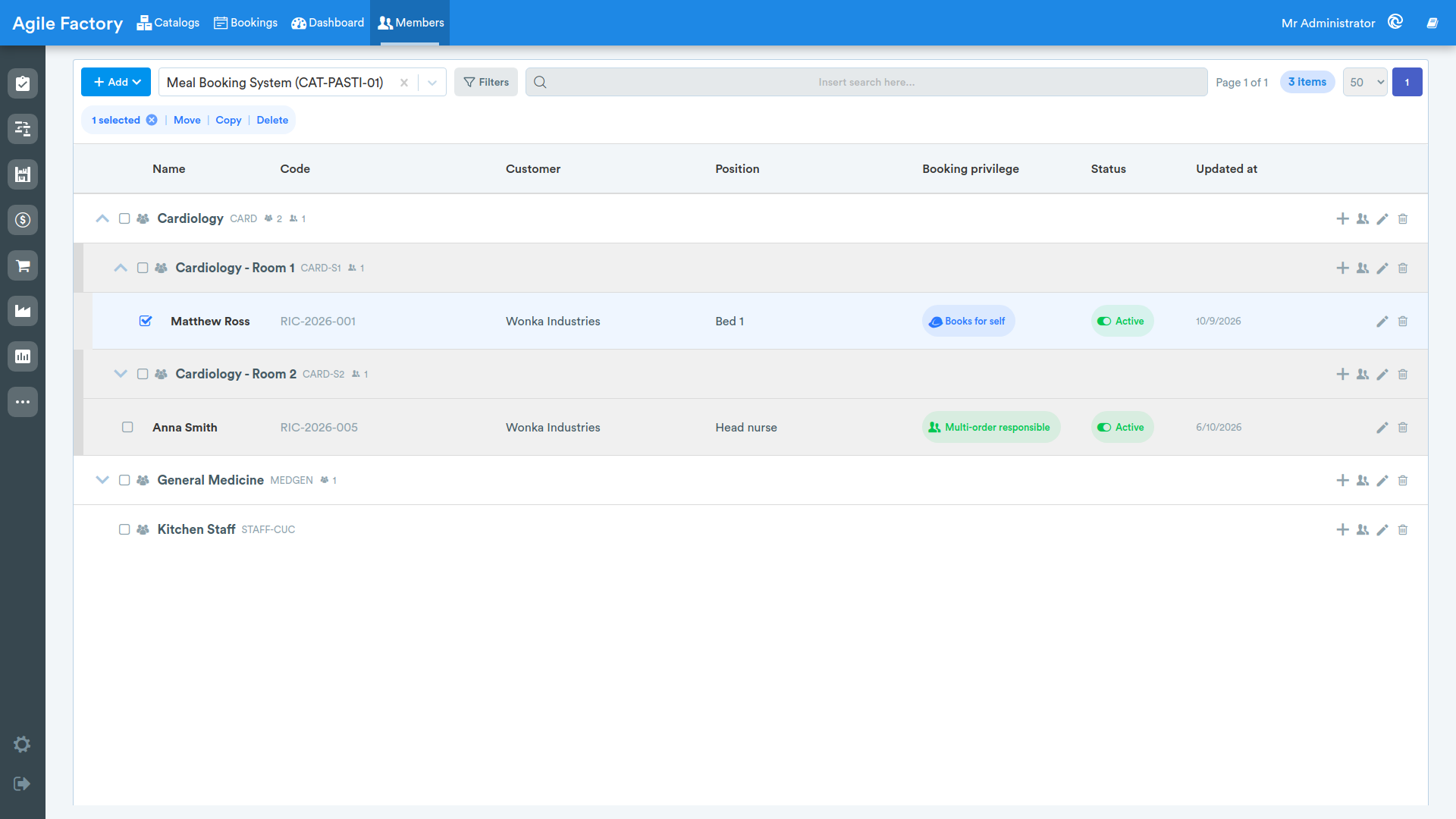 groups and members bulk actions
