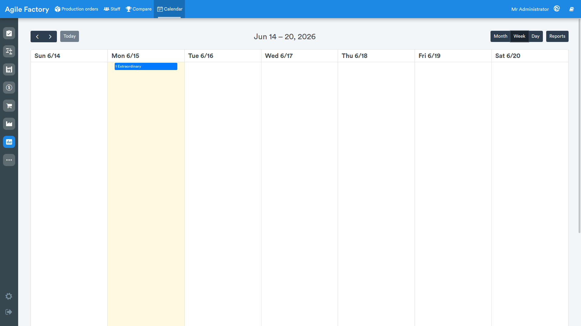 Calendar weekly