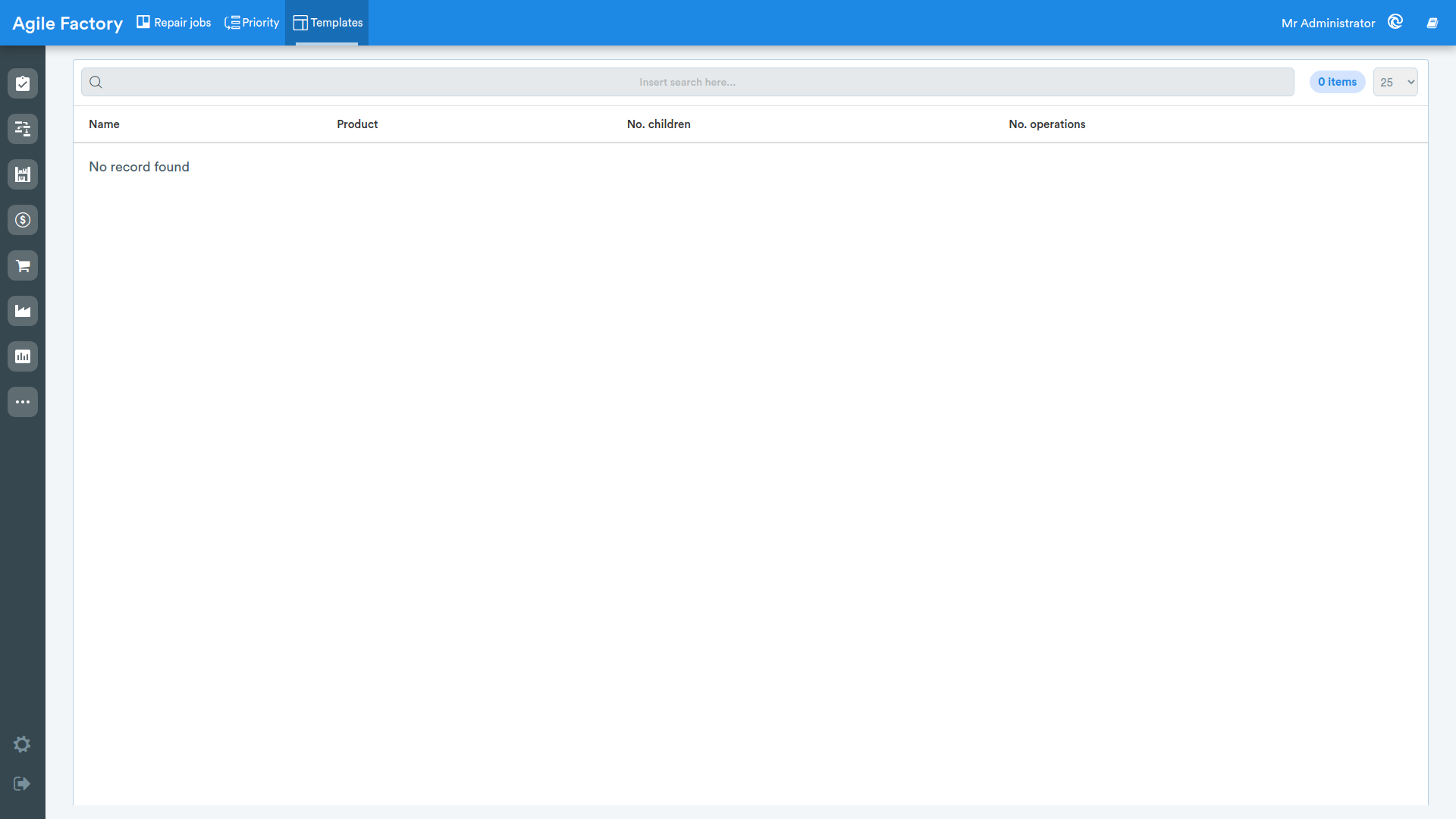 Templates list