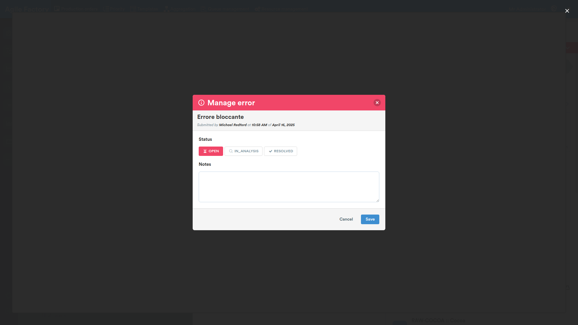 Error Dialog