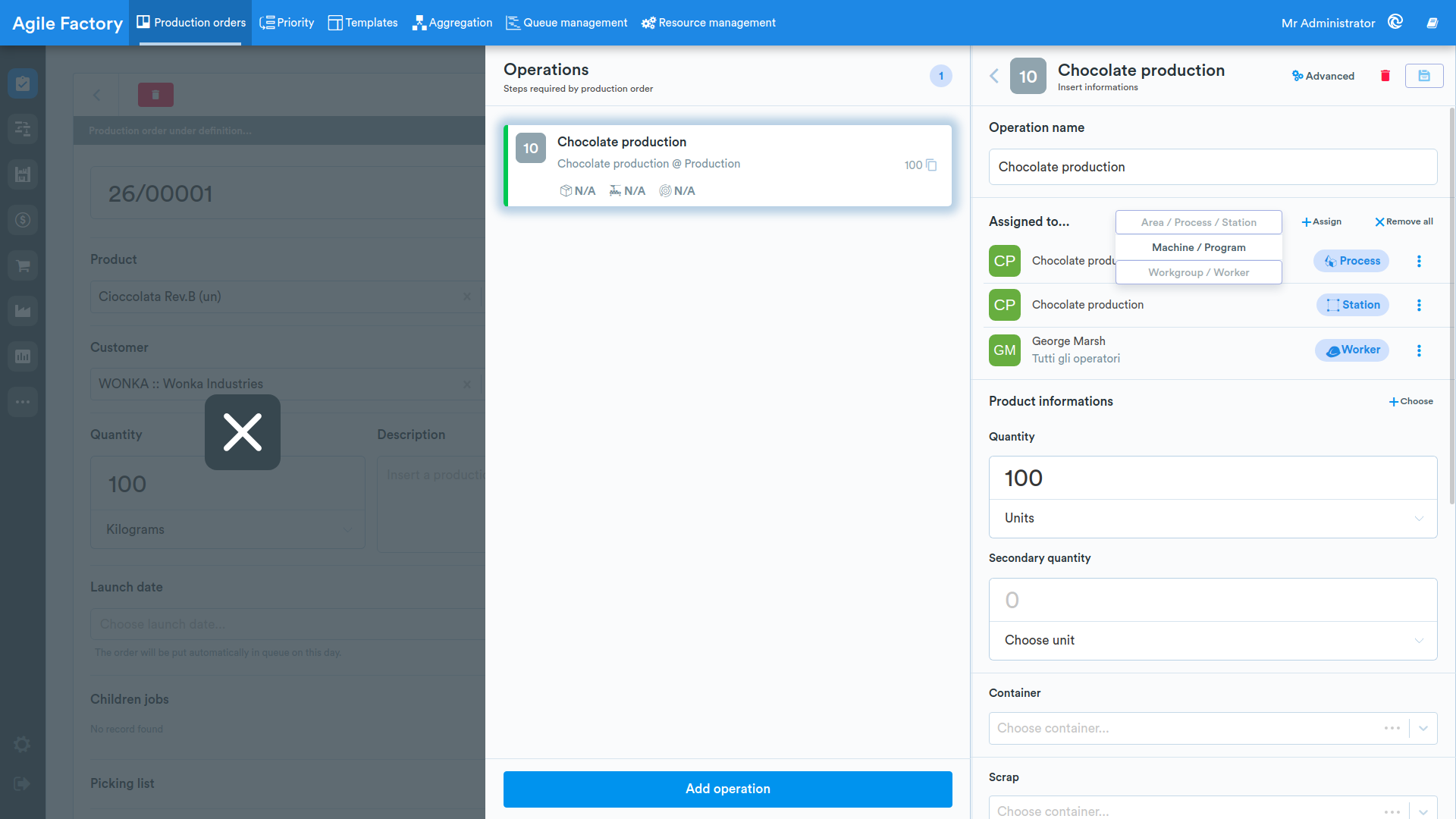 Assign dropdown