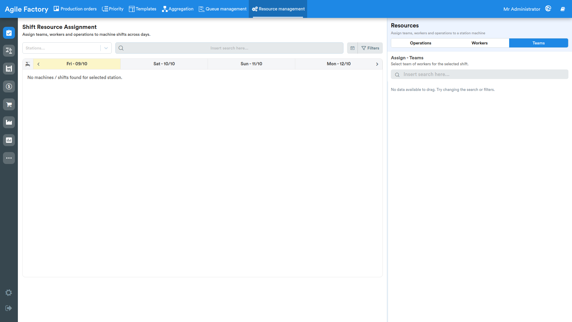 Resource management main view