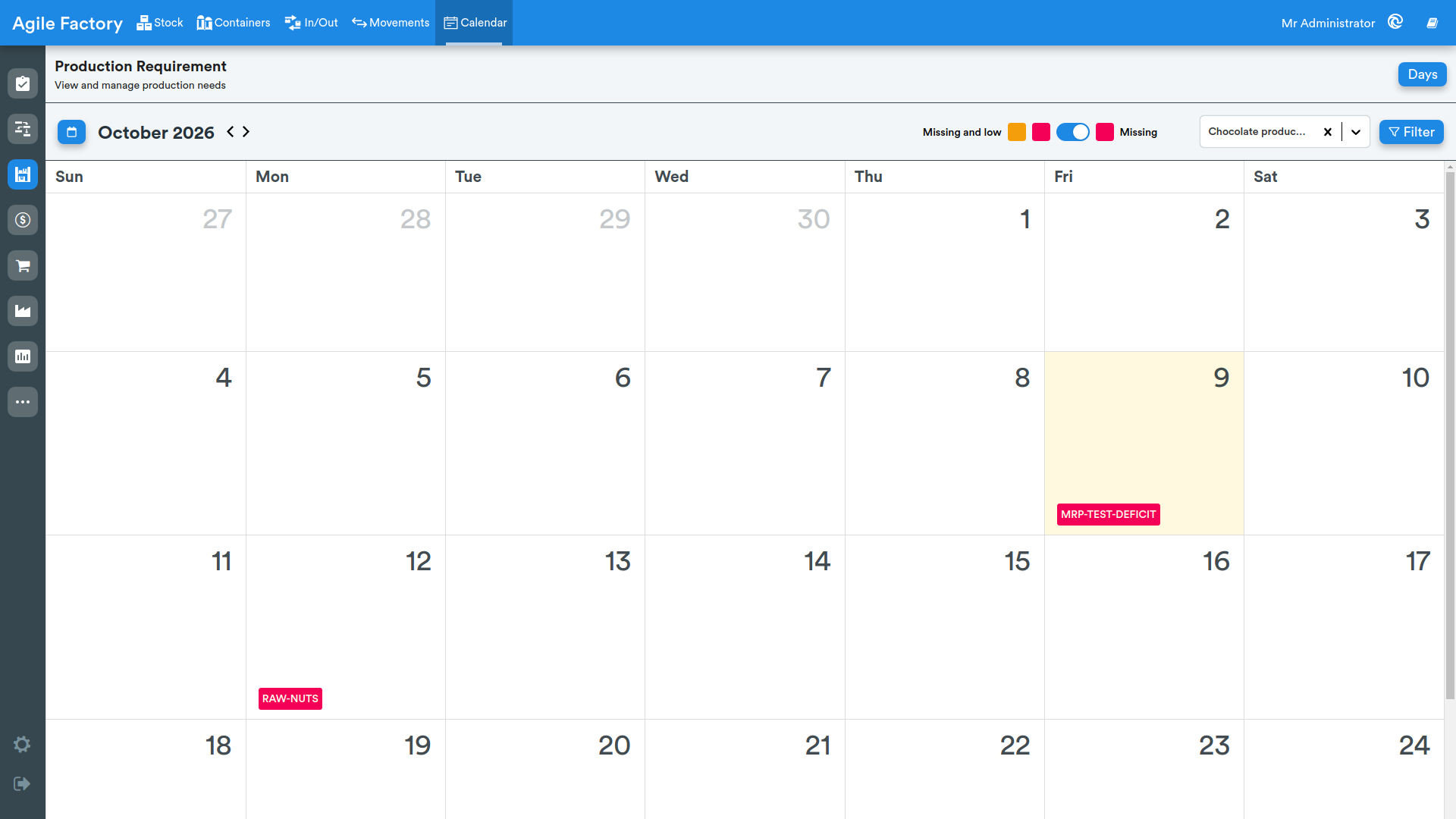 Calendar station filter