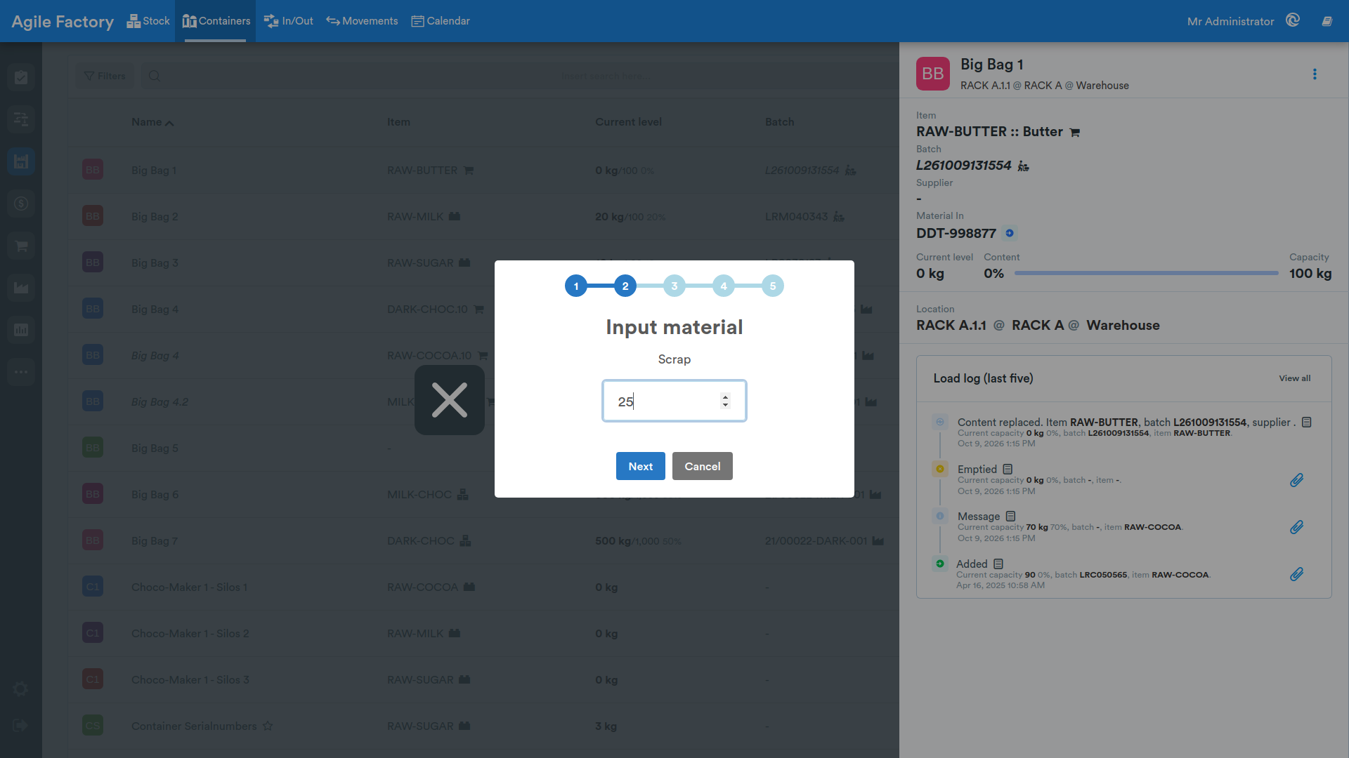 Container details load