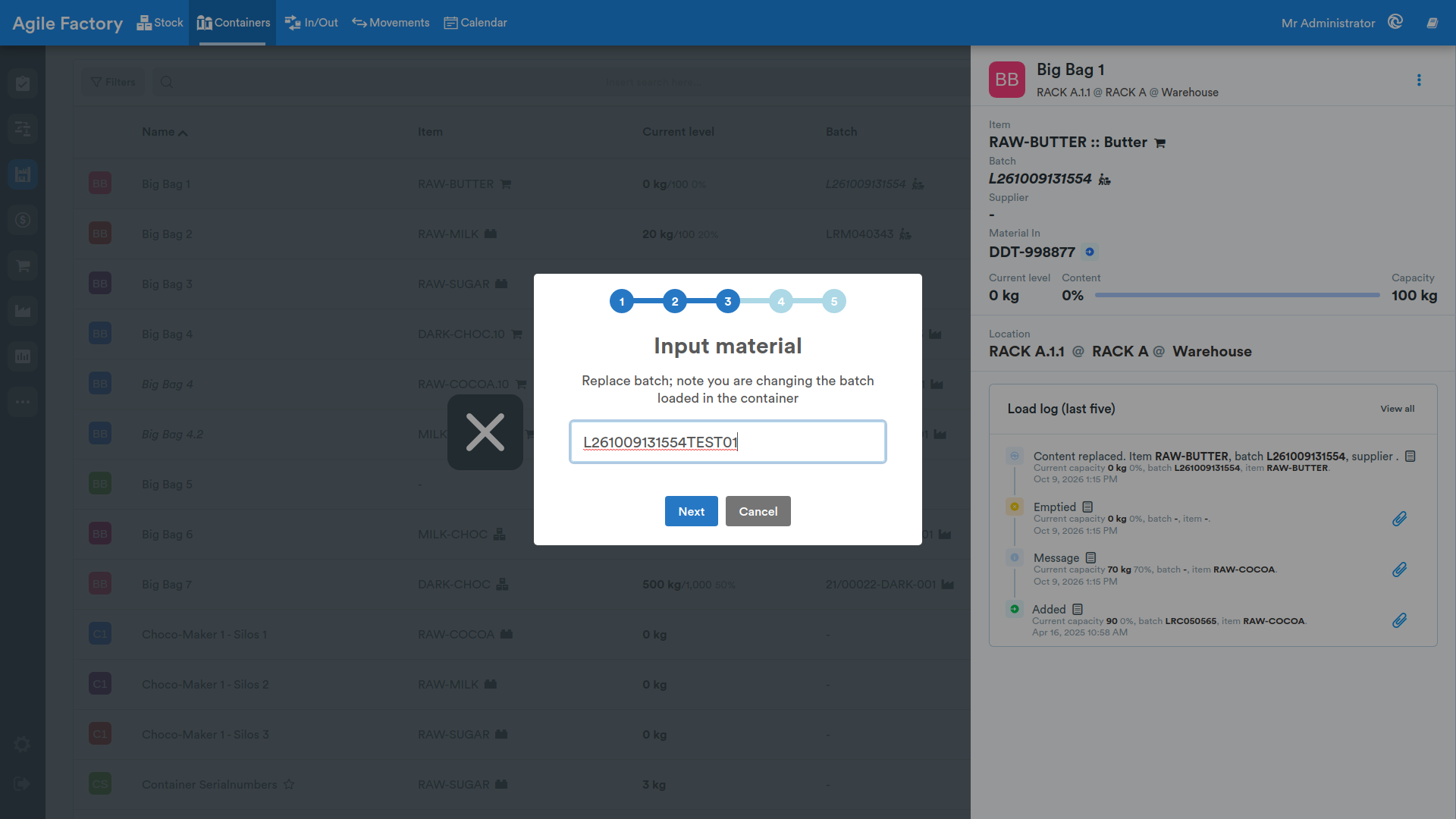 Container details load