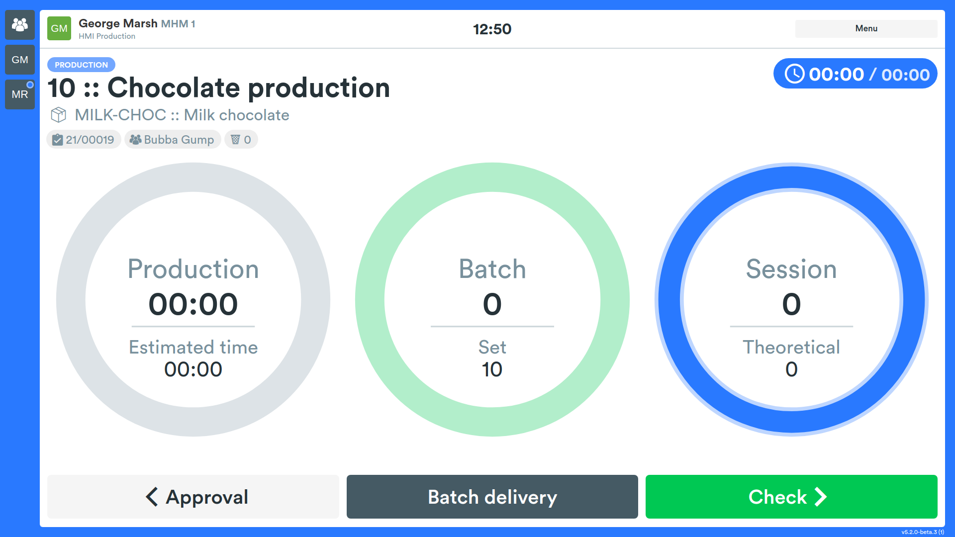 Batch delivery > button