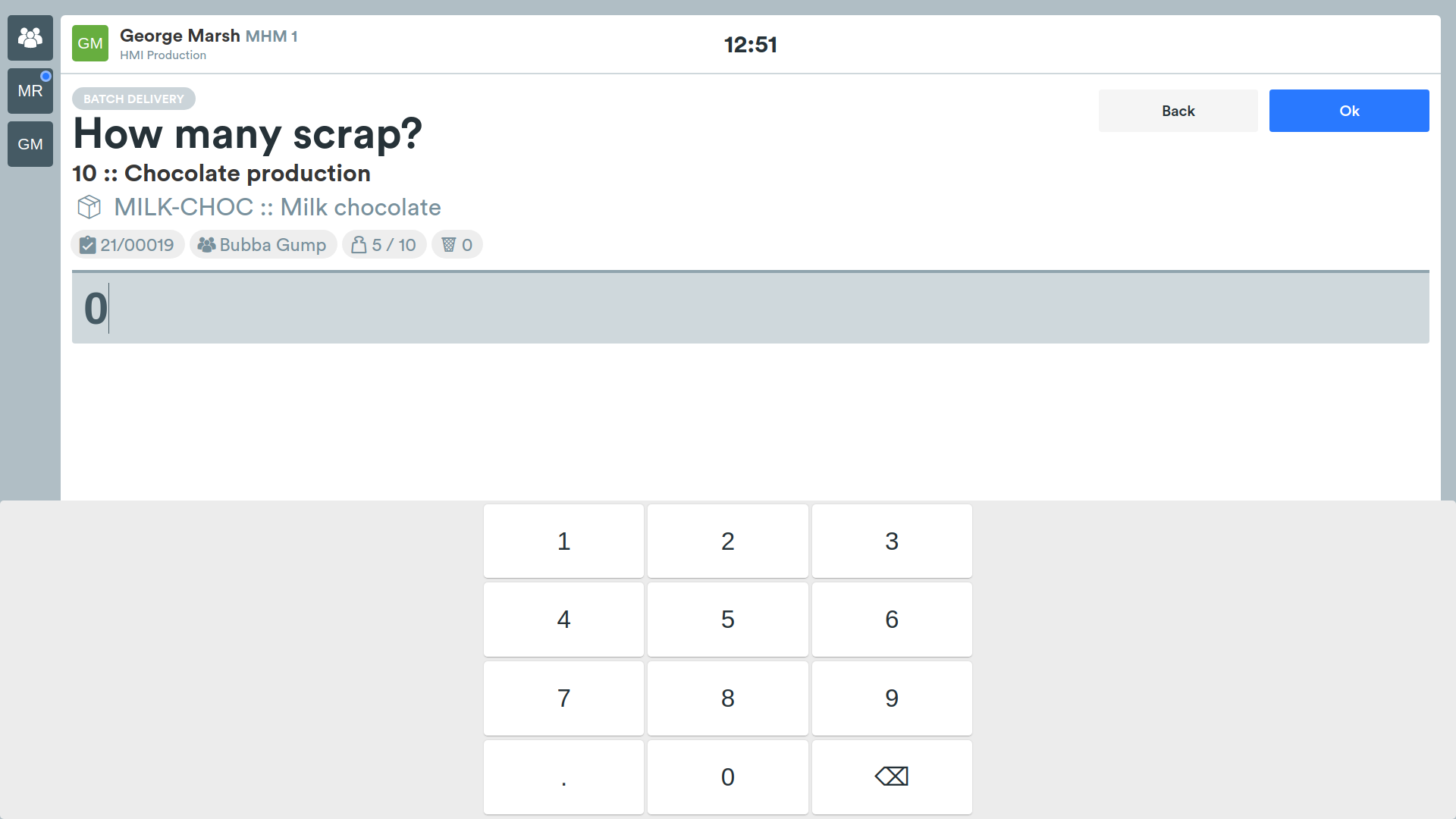 Batch delivery > scrap