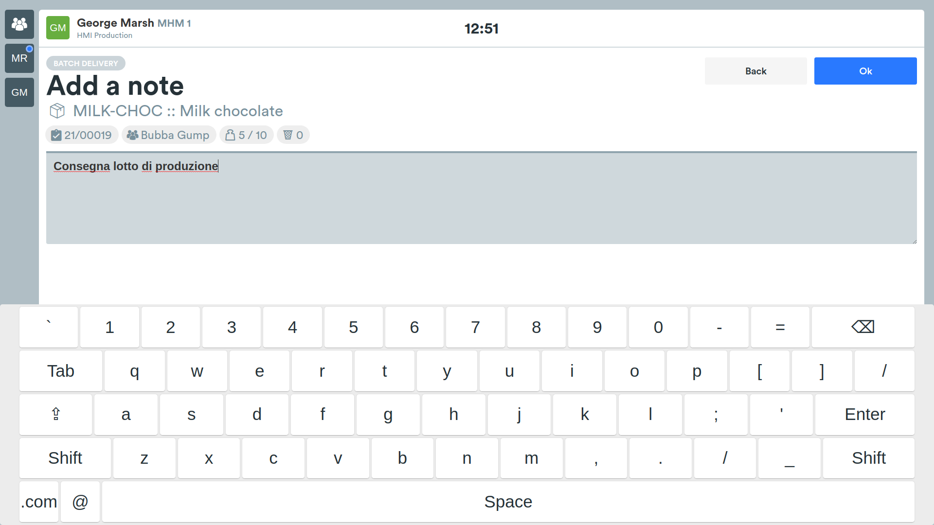 Batch delivery > notes