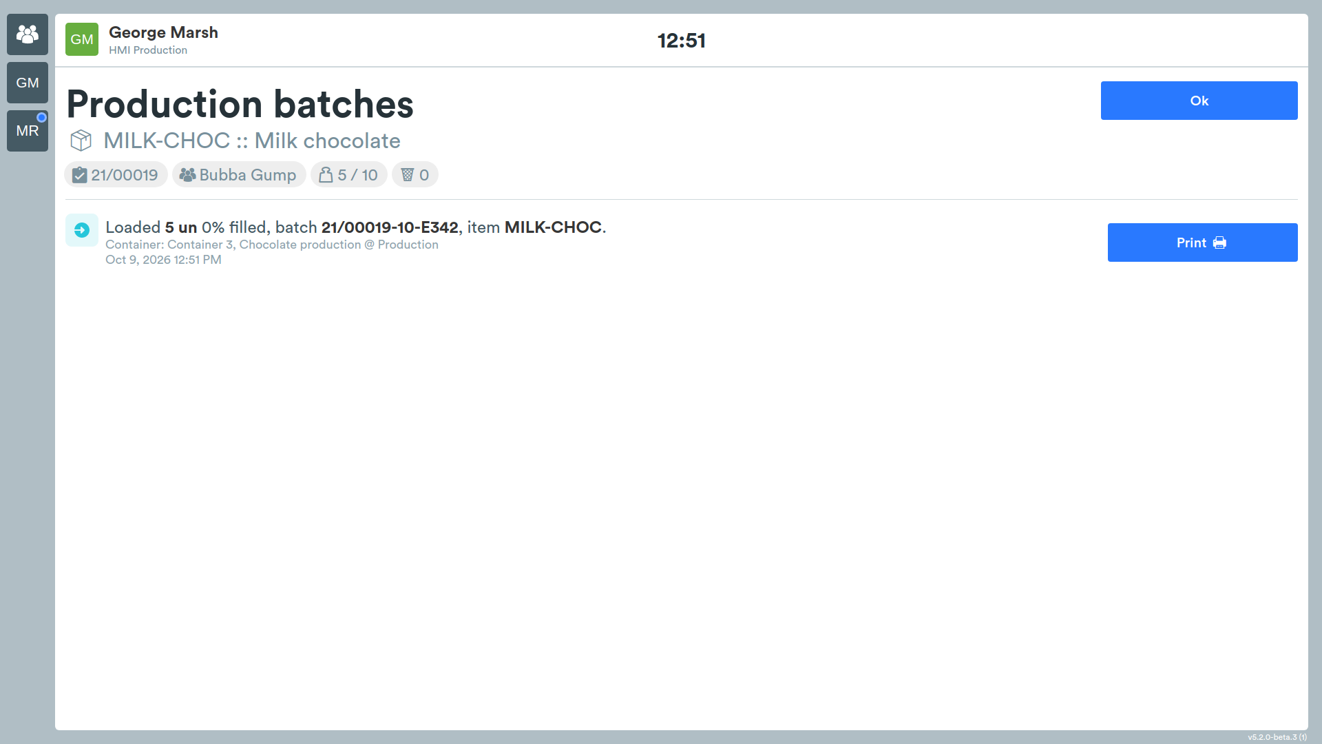 Batch delivery > production batches