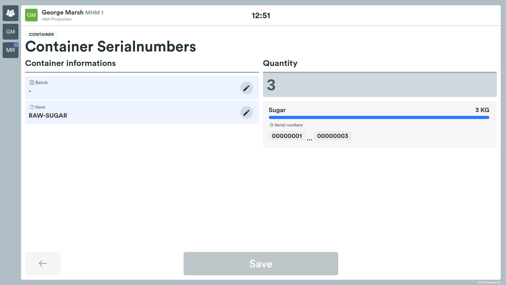 Containers > actions > item