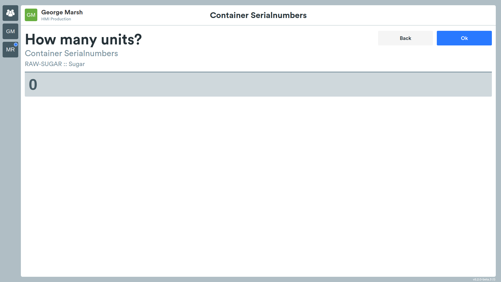 Containers > actions > quantity > load 1/3